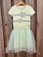 Le chic zomerjurk mintgroen maat 140 zilverkleur strik tule, Gebruikt, Meisje, Le Chic, Ophalen of Verzenden
