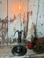 Oude koperen schuif kandelaar / blaker, Ophalen of Verzenden, Koper of Brons