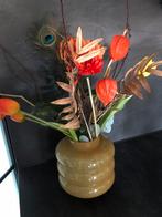 Decoratieve vaas met bloemen, Overige kleuren, 50 tot 75 cm, Ophalen of Verzenden, Glas