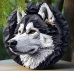 Vintage rond metalen bord Alaskan Malamute (20cm), Ophalen of Verzenden, Nieuw