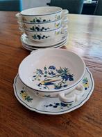 4 soepkommen Villeroy & Boch uit de serie Phoenix Blau, Ophalen of Verzenden, Zo goed als nieuw, Porselein, Kop en/of schotel