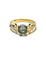 14k gouden ring met een aquamarijn, -, -, Ophalen of Verzenden, Zo goed als nieuw