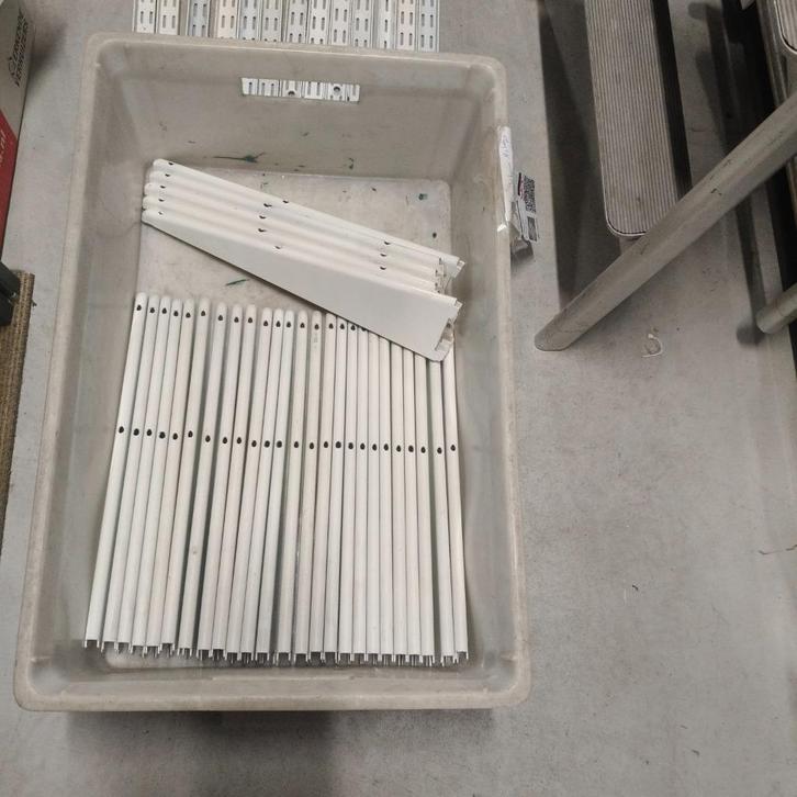 set 13x wandrail 71 cm 10x rail 42 cm 30 schap dragers 36 cm, Huis en Inrichting, Woonaccessoires | Wandplanken en Boekenplanken