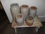 5 prachtige drgm antiek aardenwerk inmaak potten rond 1900, Ophalen