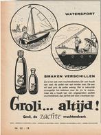 Retro reclame 1960 Groli frisdrank voor watersporters, Verzamelen, Verzenden, Overige typen