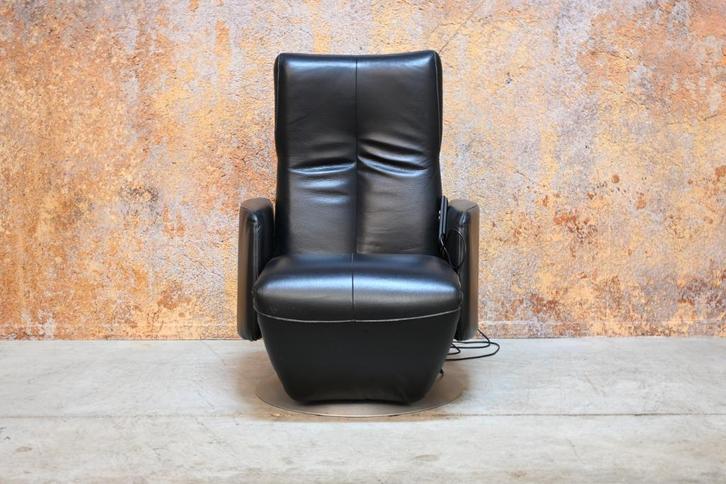 ZGAN Leolux Keppler relaxfauteuil electrisch verstelbaar, Huis en Inrichting, Fauteuils, Zo goed als nieuw, Leer, Metaal, 75 tot 100 cm