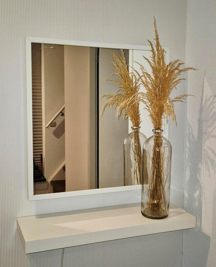 Spiegel met Muurplank - Stijlvol & Praktisch, Huis en Inrichting, Woonaccessoires | Spiegels, Gebruikt, 50 tot 75 cm, 100 tot 150 cm