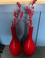 Vazen set LEONARDO rood 65cm hoogte, 50 tot 75 cm, Ophalen of Verzenden, Rood, Glas