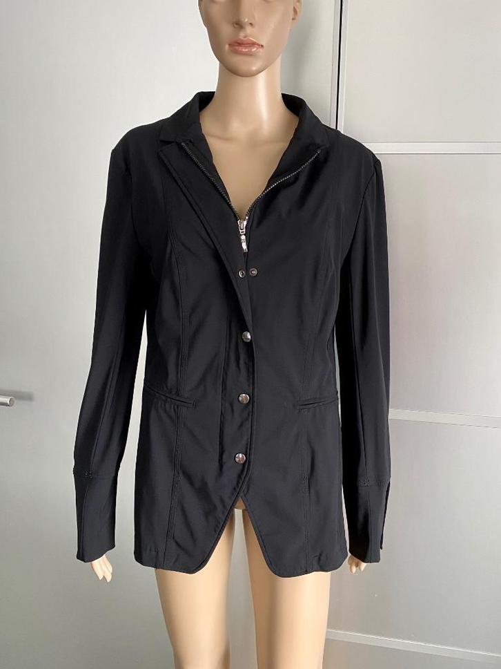 J144 Jane Lushka maat 42=L travelstof jasje blazer colbert, Kleding | Dames, Jasjes, Kostuums en Pakken, Zo goed als nieuw, Jasje