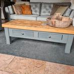 Prachtige zware eikenhouten uniek salontafel landelijk stoer, Huis en Inrichting, Tafels | Salontafels, Ophalen, 50 tot 100 cm