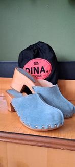 Clogs, Dina, suède, hout, Kleding | Dames, Schoenen, Ophalen of Verzenden, Nieuw, Blauw