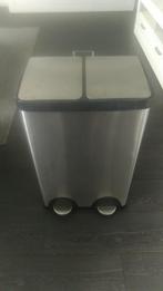 Prullenbak 2 keer 30 liter, Huis en Inrichting, Woonaccessoires | Prullenbakken, Ophalen, Met pedaal, 50 tot 75 cm, Rvs