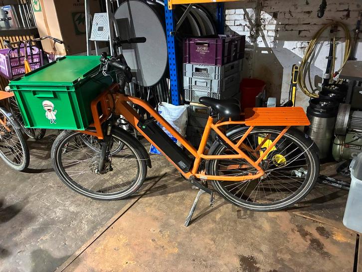 Elektrische bezorgfiets- Oranje, Fietsen en Brommers, Elektrische fietsen, Gebruikt, Overige merken, 51 tot 55 cm, 50 km per accu of meer