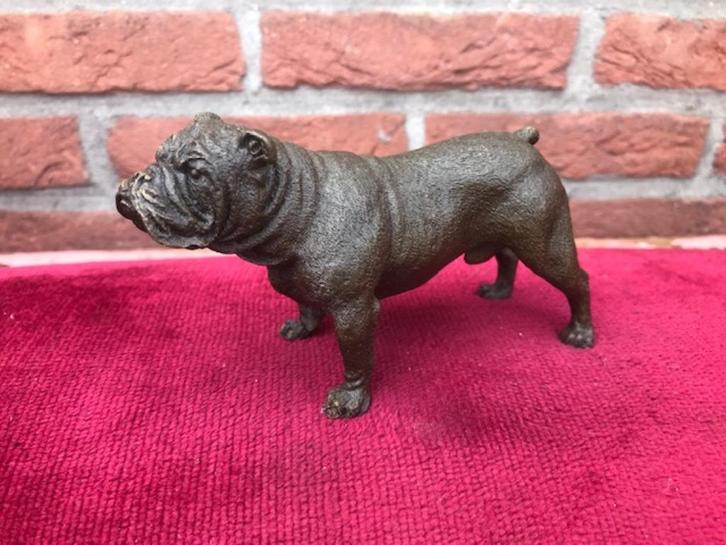 levensecht bronzen beeldje, stoere Engelse bulldog, Antiek en Kunst, Kunst | Beelden en Houtsnijwerken, Ophalen of Verzenden
