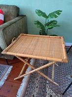 Vintage bamboe opklaptafel, Huis en Inrichting, Vintage, 55 tot 75 cm, Zo goed als nieuw, Rechthoekig