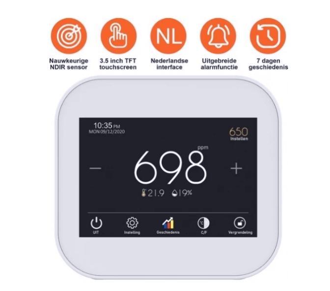 MCH3 CO2 meter, Audio, Tv en Foto, Weerstations en Barometers, Nieuw, Weerstation, Ophalen of Verzenden