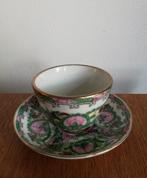 Chinees porselein schoteltje en kopje familia Rosa, Ophalen of Verzenden