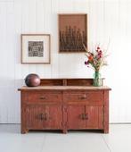 Houten werkbank, Dressoir, Toonbank, Vintage dressoir, Antiek en Kunst, Ophalen of Verzenden