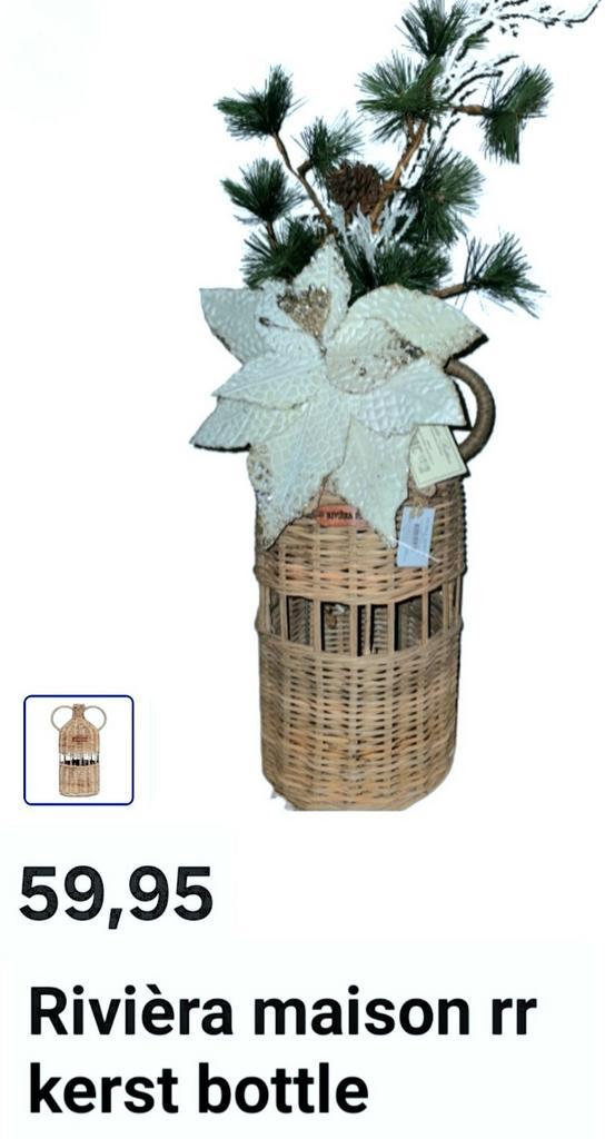 Rivièra maison rustic rattan XMAS bottle, Diversen, Kerst, Ophalen of Verzenden