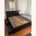 Ikea malm bed 2 persoons 160x200 zwartbruin, Huis en Inrichting, Slaapkamer | Bedden, Ophalen, Bruin, Tweepersoons, Zo goed als nieuw