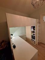 Hoogslaper wit met hout incl matras, Ophalen, Eenpersoons, Zo goed als nieuw, 90 cm
