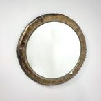 Ronde Spiegel brutalist 60's mid century bronze, Ophalen, Rond, 50 tot 75 cm, Minder dan 100 cm