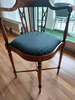 Teak stoel met blauwe zitting, Antiek en Kunst, Ophalen