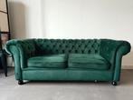 Donkergroene Chesterfield stijl bank fluweel, Huis en Inrichting, Ophalen, Gebruikt, 150 tot 200 cm, Chesterfield