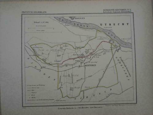 115 /  Kesteren no 1 Litho Kuyper GLD 1867, Antiek en Kunst, Kunst | Litho's en Zeefdrukken, Ophalen of Verzenden