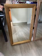 Grote spiegel met sierlijke lijst – 85 x 52 cm Gouden kleur, Ophalen, Rechthoekig, 50 tot 75 cm, Minder dan 100 cm