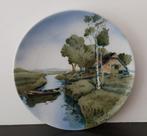 Vintage wandbord bootje boerderij groen blauw Germany., Antiek en Kunst, Antiek | Wandborden en Tegels, Ophalen of Verzenden