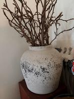 Gemêleerd witte landelijke vaas, Ophalen, 50 tot 75 cm, Wit, Aardewerk of Porselein