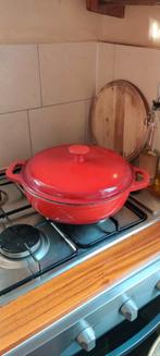 Rode geëmailleerde braadpan - 30 cm, Ophalen, Gebruikt, Gietijzer, Keramische plaat