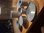 Servies 8 personen, blauw, Huis en Inrichting, Keuken | Servies, Ophalen, Overige stijlen, Bord(en)