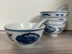 5 vintage Chinese rijstkommen met koi karper decor, Antiek en Kunst, Ophalen of Verzenden