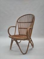Vintage rotan fauteuil Rohe Noordwolde stoeltje riet stoel, Huis en Inrichting, Fauteuils, Ophalen, Gebruikt, ., Minder dan 75 cm