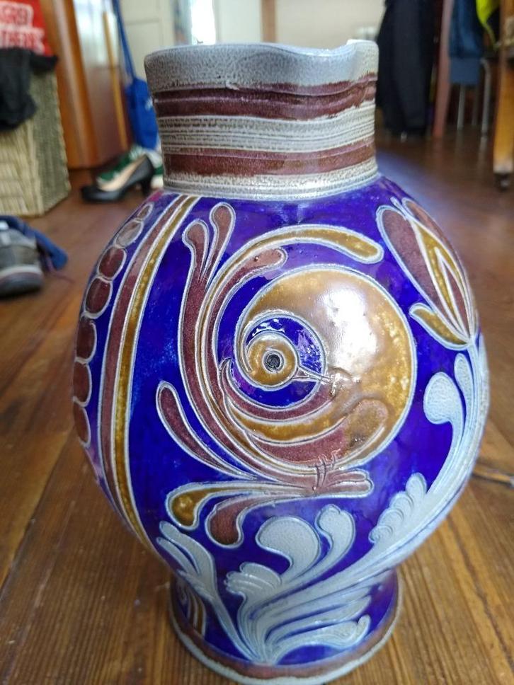 Steengoed Vaas/Kruik Westerwald - Gerharz & Manns  H=27,5cm, Antiek en Kunst, Antiek | Vazen, Ophalen of Verzenden