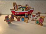 Vintage Sinterklaas – Speelboot & 11 figuren van hardboard ., Ophalen of Verzenden, Zo goed als nieuw