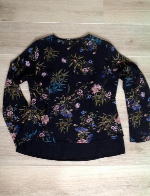 Lange blouse,mt 38, zwart m.bloemen, echt z.g.a.n., Kleding | Dames, Blouses en Tunieken, Zo goed als nieuw, Maat 38/40 (M), Zwart