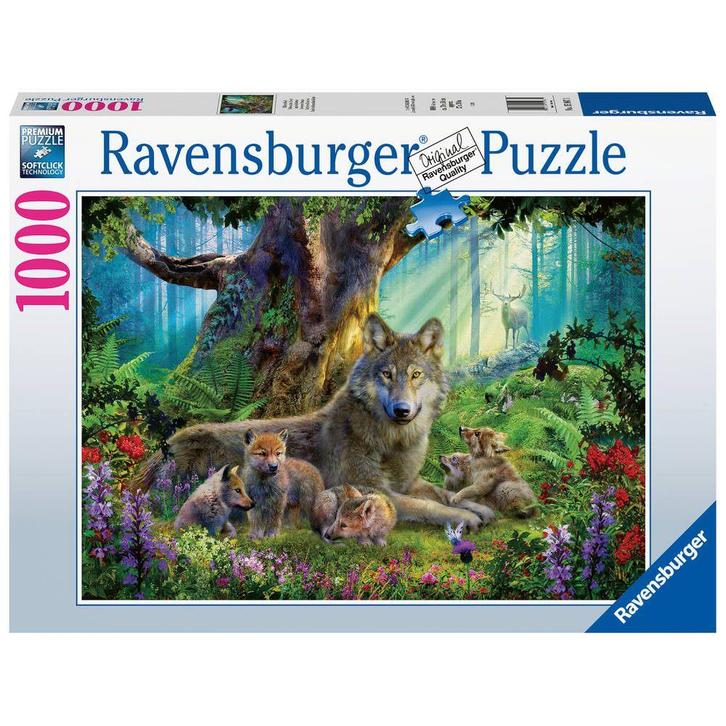Ravensburger: Familie wolf in het bos 1000 stukjes, Hobby en Vrije tijd, Denksport en Puzzels, Nieuw, Legpuzzel, 500 t/m 1500 stukjes