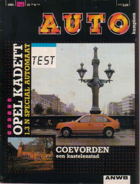Autokampioen 31 1981 : Opel Kadett 1.3N Special automaat, Boeken, Auto's | Folders en Tijdschriften, Gelezen, Opel, Ophalen of Verzenden