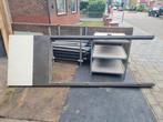 hart houten kozijn met deur en scharnieren, Doe-het-zelf en Verbouw, Kozijnen en Schuifpuien, Gebruikt, Deurkozijn, Hout, Ophalen