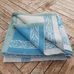 Vintage dralon deken woonplaid woondeken plaid 220x190 cm, Gebruikt, Blauw, Tweepersoons, Ophalen of Verzenden