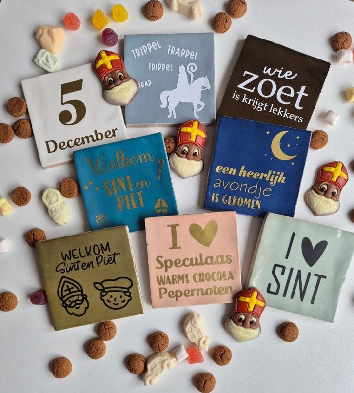 Handgemaakte tegeltjes – 2+1 GRATIS – Sinterklaasactie, Huis en Inrichting, Woonaccessoires | Tekstborden en Spreuken, Nieuw, Ophalen of Verzenden