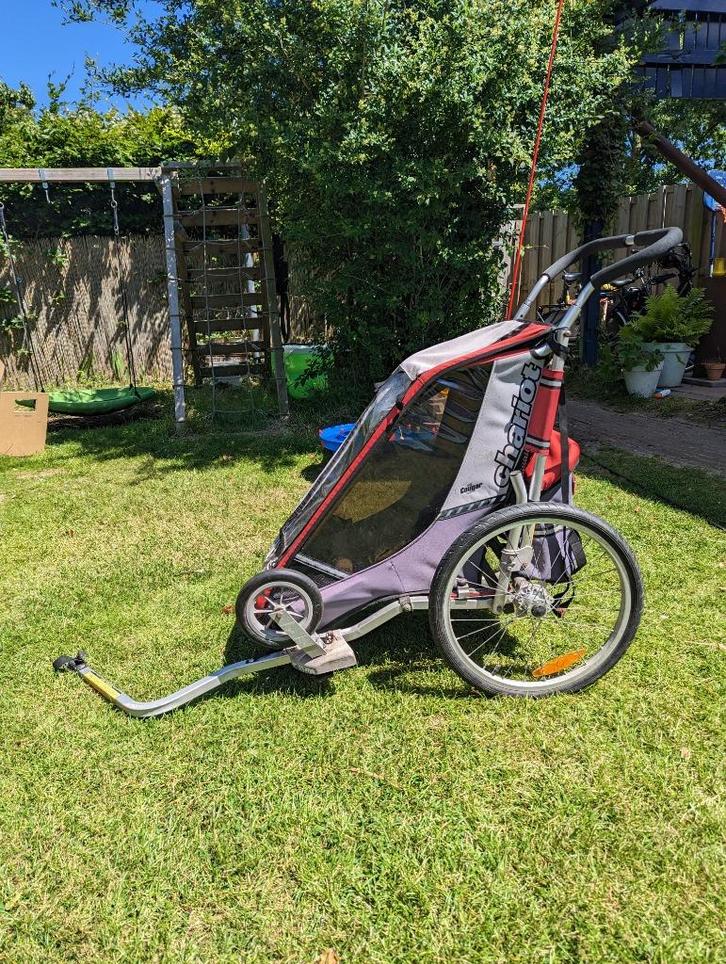 Fietskar Thule Chariot Cougar 1 persoons met extra's, Fietsen en Brommers, Fietsaccessoires | Aanhangers en Karren, Gebruikt, Kinderkar