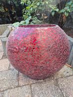 Rode Mozaïek Vaas, Huis en Inrichting, Woonaccessoires | Vazen, Ophalen, Minder dan 50 cm, Rood, Glas