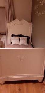 Te koop 1 persoons brocant bed, Huis en Inrichting, Slaapkamer | Bedden, Ophalen, 90 cm, Eenpersoons, Wit