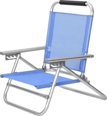 Strandstoel, draagbare klapstoel, rugleuning 4-voudig verste