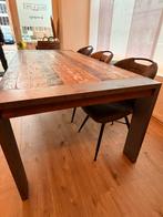 Eettafel. Gerecycled teakhout met betalen poten., Ophalen, Teakhout, 200 cm of meer, 50 tot 100 cm