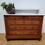Vintage antiek dressoir commode ladekast met marmer blad 704, Huis en Inrichting, Valkenswaard, Gebruikt, Info@flashbackfurniture.nl